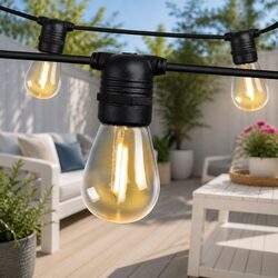 Premium Warm White LED Festoon String Lights 14m