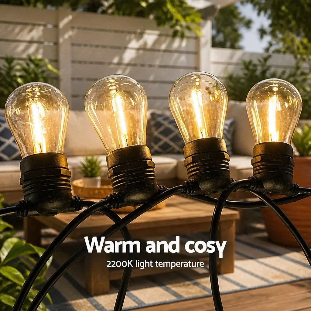 Festoon String Lights LED 23m Warm White Outdoor Garden