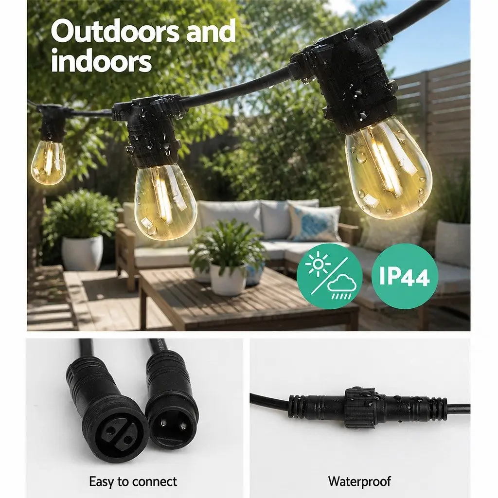 Festoon String Lights LED 23m Warm White Outdoor Garden