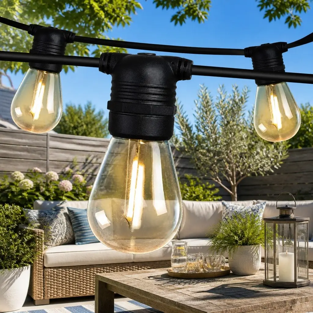 Festoon String Lights LED 23m Warm White Outdoor Garden