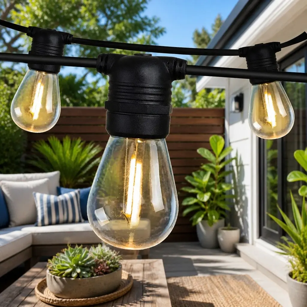 Festoon String Lights LED 23m Warm White Outdoor Garden