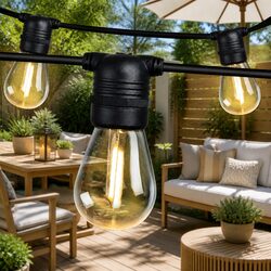 32m Festoon String Lights with Warm White LED Glow