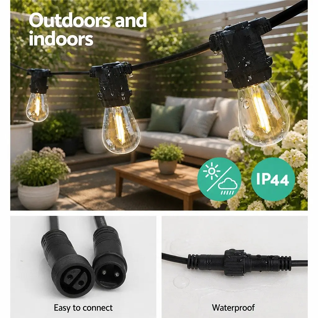 Festoon String Lights LED 41m Warm White Outdoor Garden