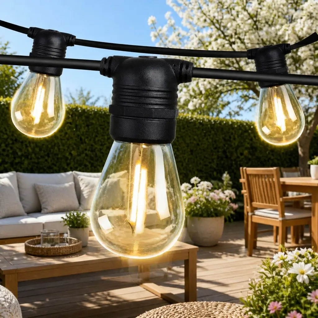Festoon String Lights LED 41m Warm White Outdoor Garden