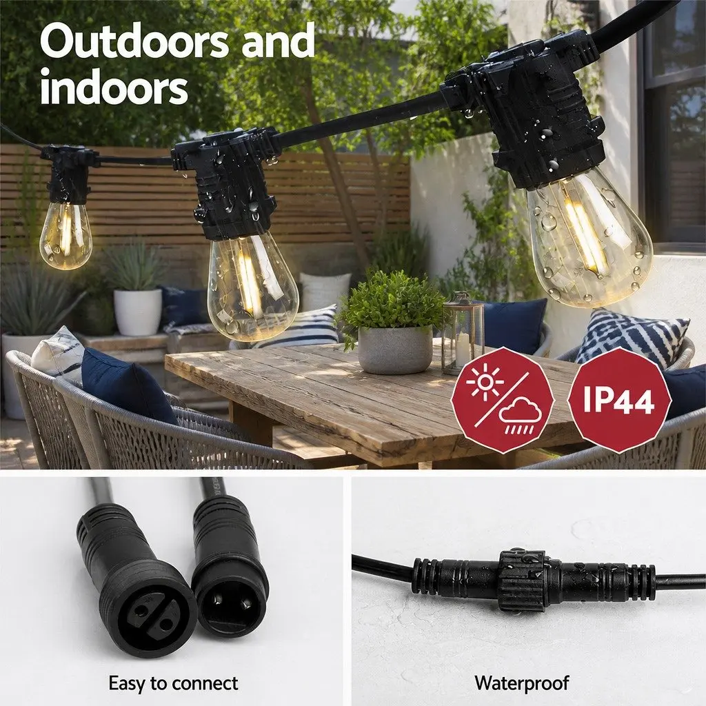 59m LED Festoon String Lights for Outdoor Celebrations