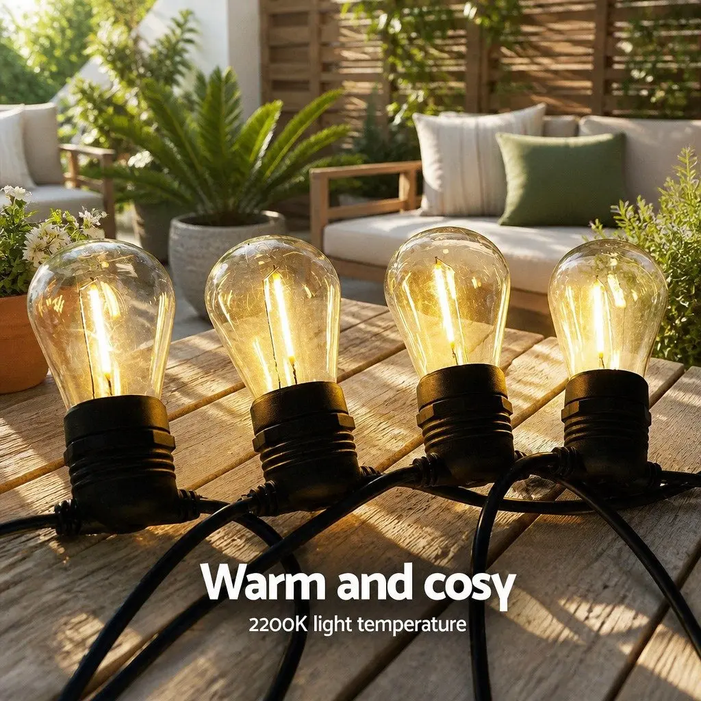 Festoon String Lights LED 68m Warm White Outdoor Garden