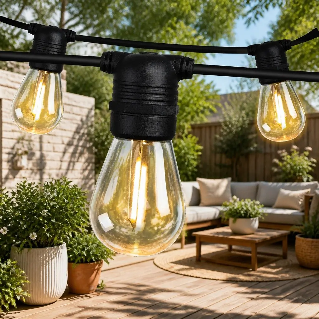 Festoon String Lights LED 68m Warm White Outdoor Garden