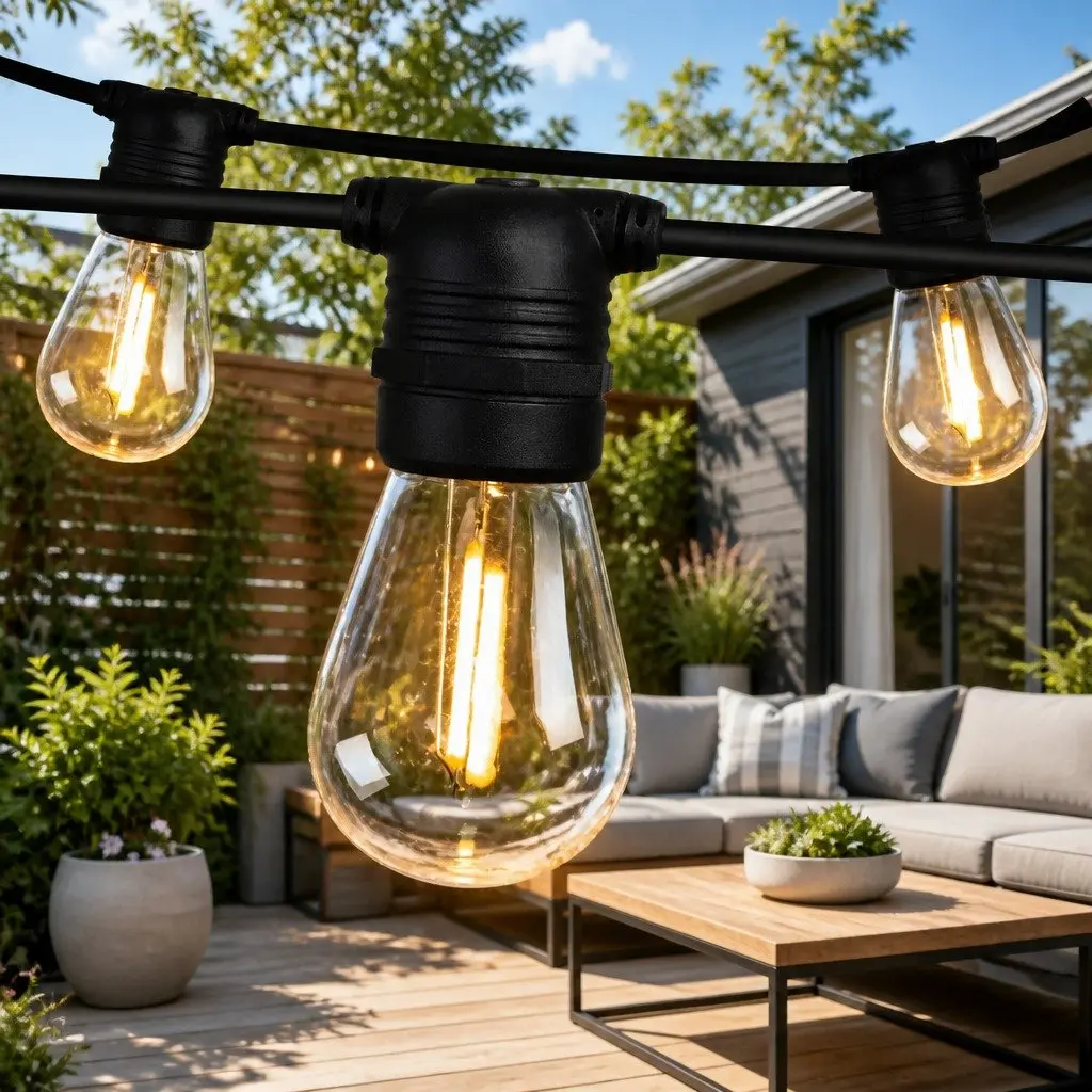 Festoon String Lights LED 68m Warm White Outdoor Garden