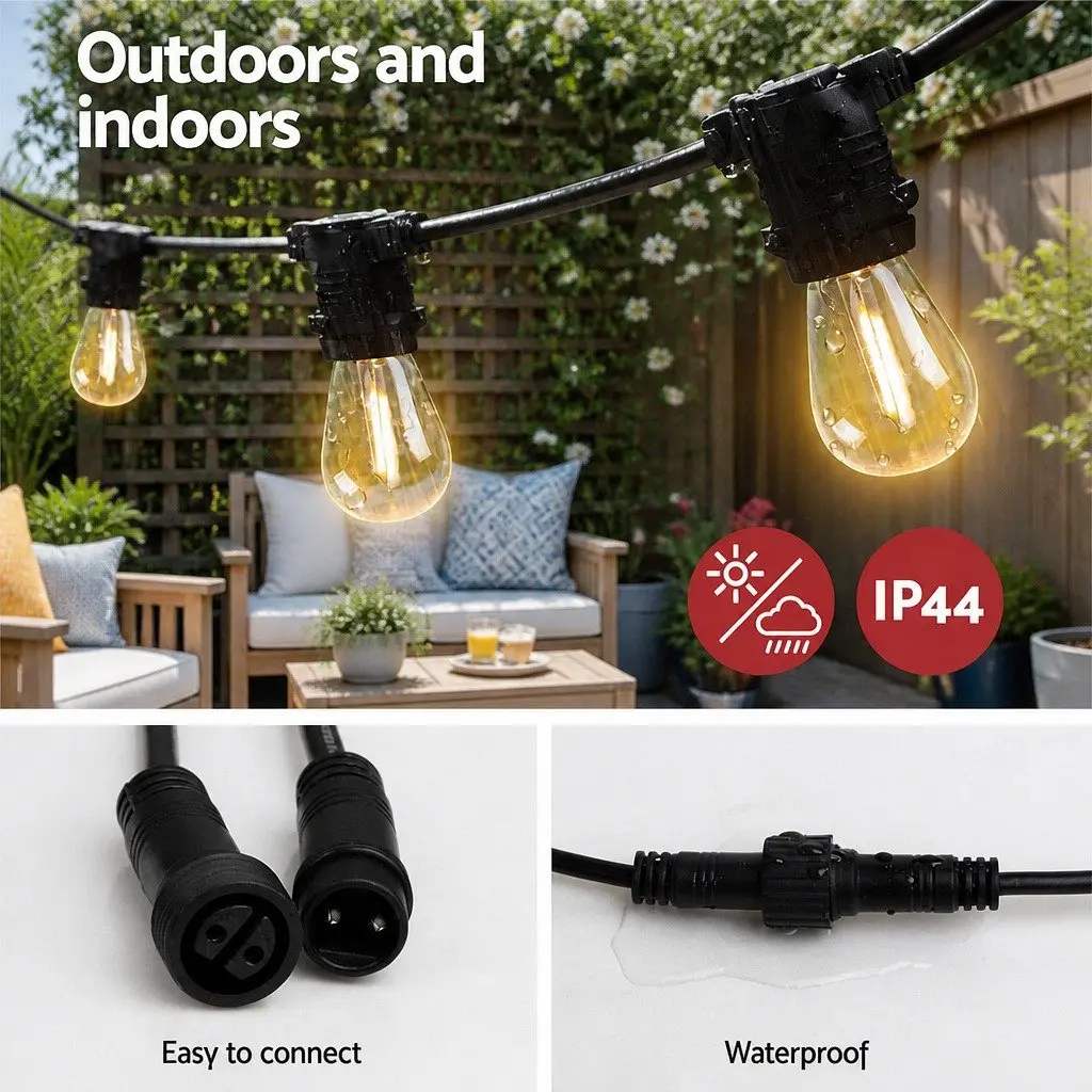 77m LED Festoon String Lights Warm White