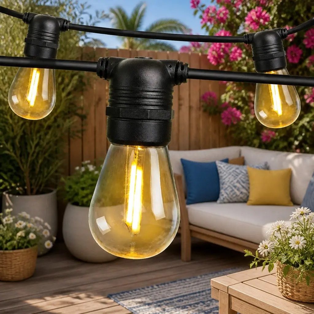 86m Festoon String Lights Warm White for Outdoor Events