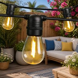 86m LED Festoon String Lights Warm White Outdoor Garden Wedding Party