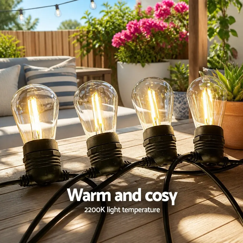 86m Festoon String Lights Warm White for Outdoor Events