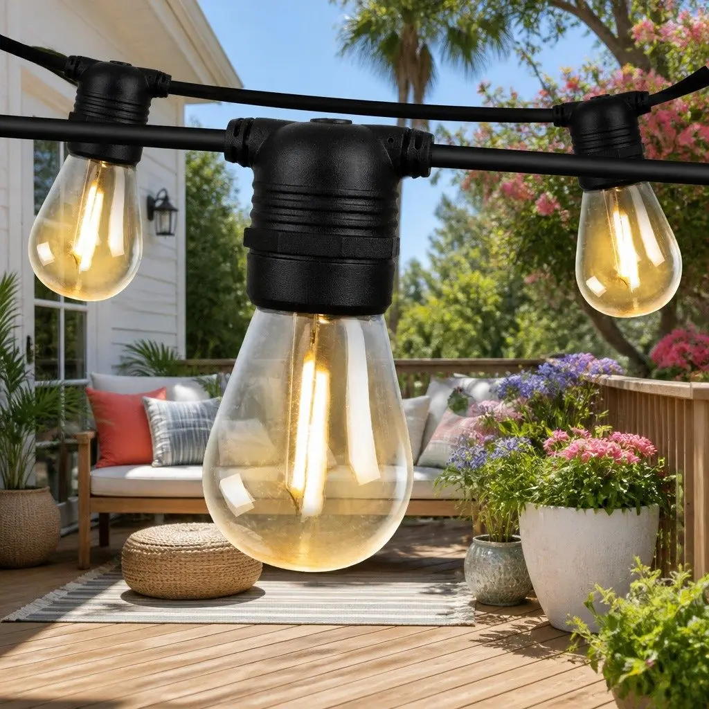 86m Festoon String Lights Warm White for Outdoor Events