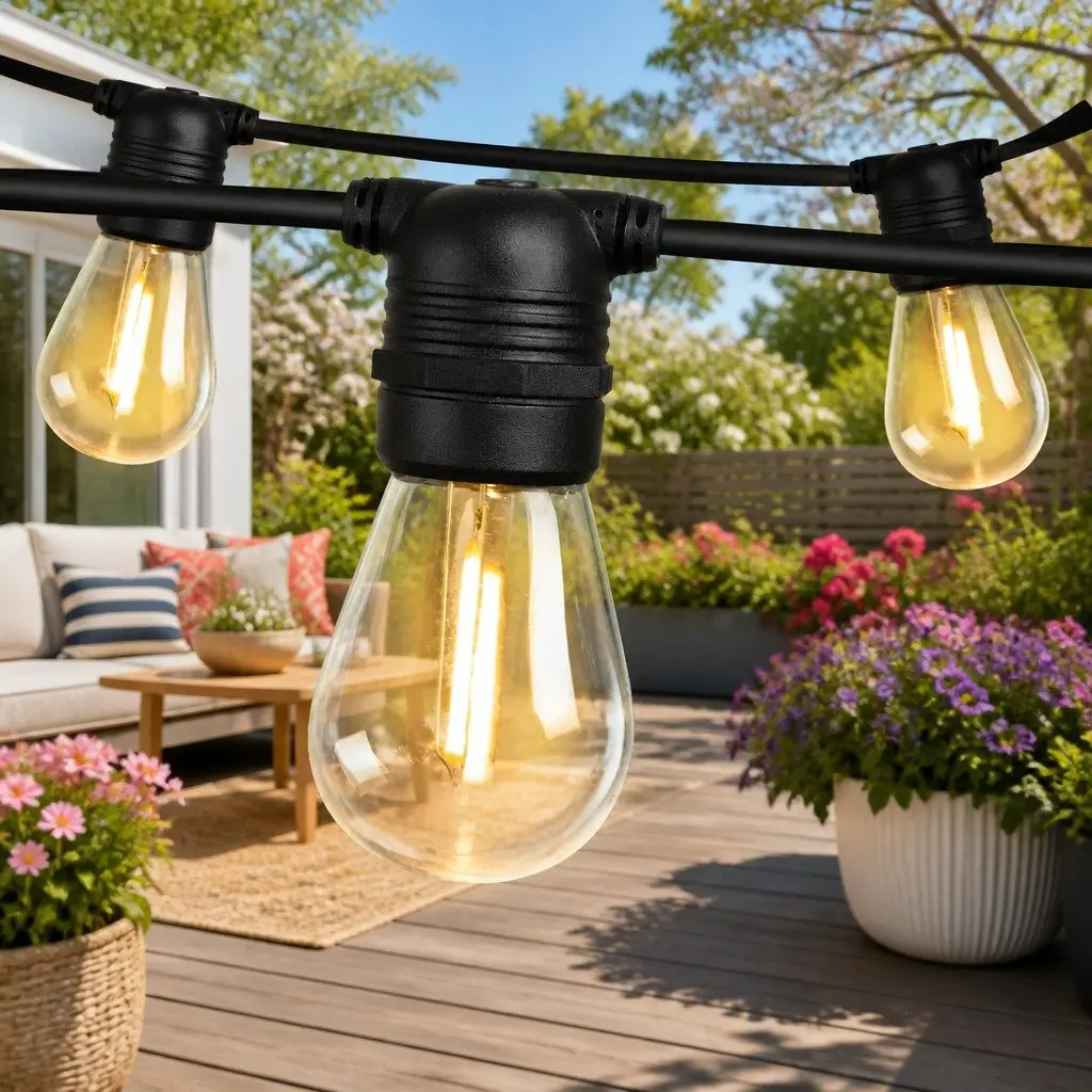 86m Festoon String Lights Warm White for Outdoor Events