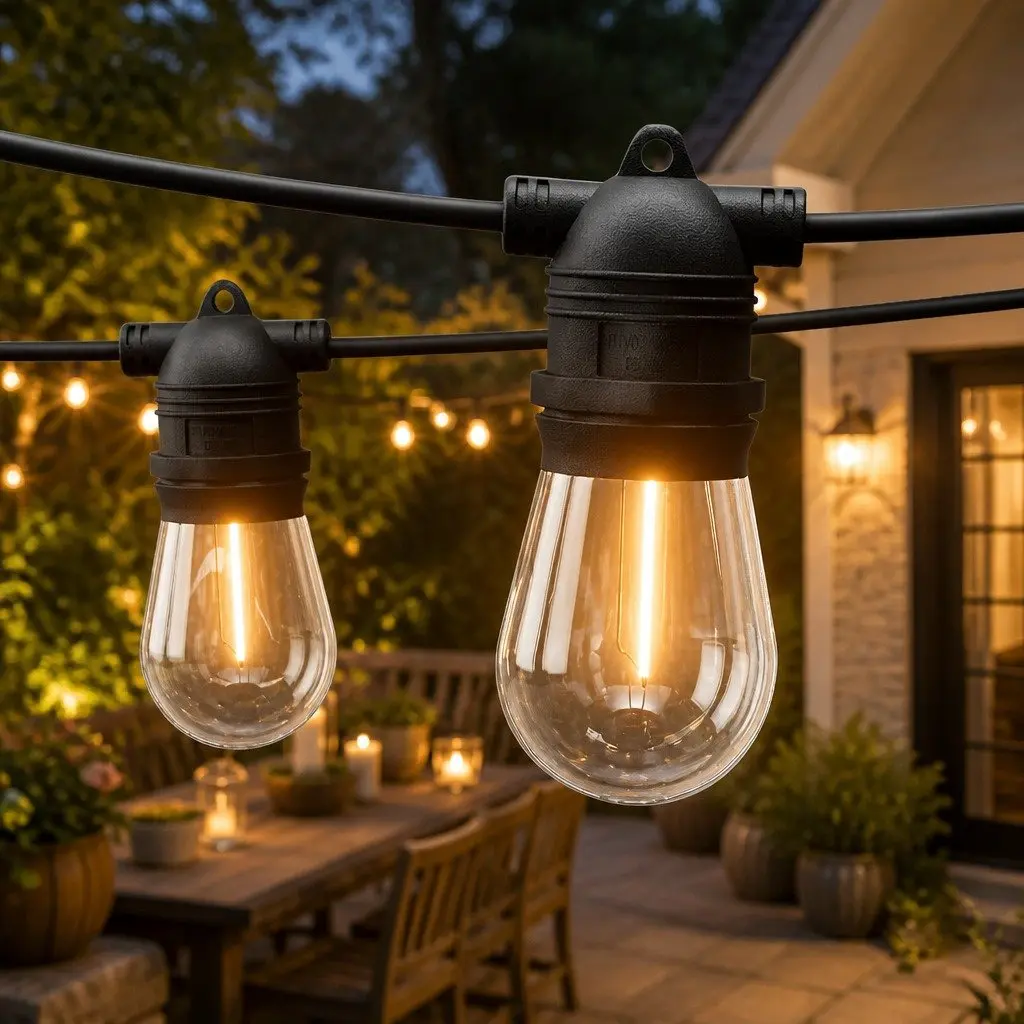 37m Festoon String Lights with 40 Warm White Bulbs