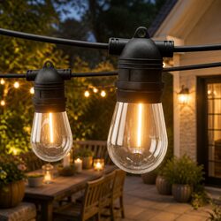 Premium 37m Festoon String Lights with 40 Warm White Bulbs