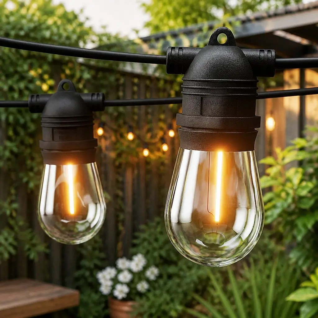 37m Festoon String Lights with 40 Warm White Bulbs