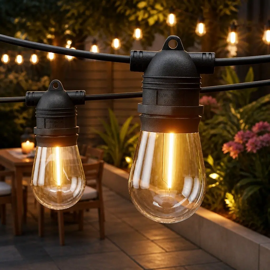 Festoon Lights 46m with 50 Warm White Bulbs