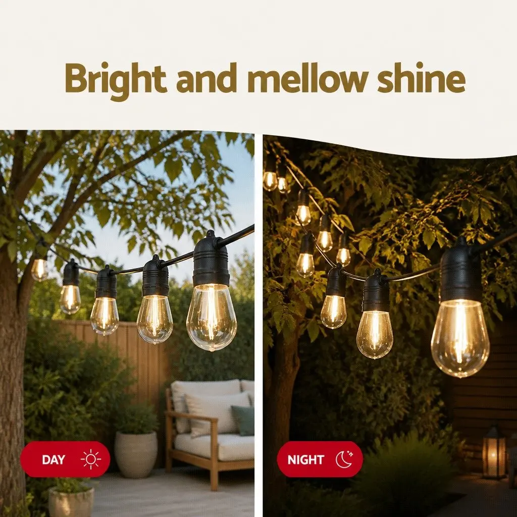 Festoon String Lights Warm White 55m Outdoor