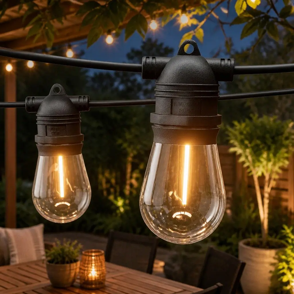 73m Festoon String Lights with 80 Warm White Bulbs