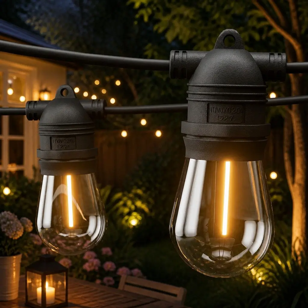 73m Festoon String Lights with 80 Warm White Bulbs