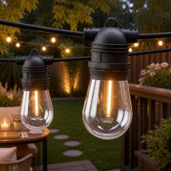 82m Festoon String Lights with 90 Warm White Bulbs