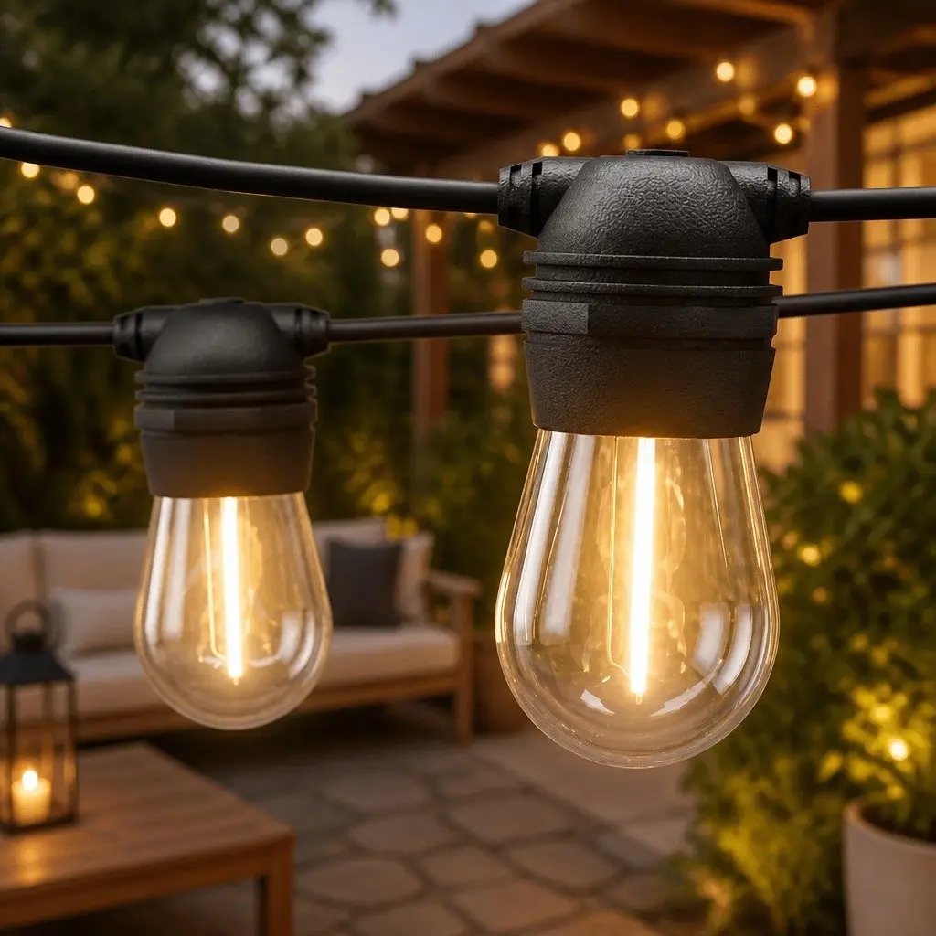 95m Solar Festoon Lights for Outdoor Celebrations
