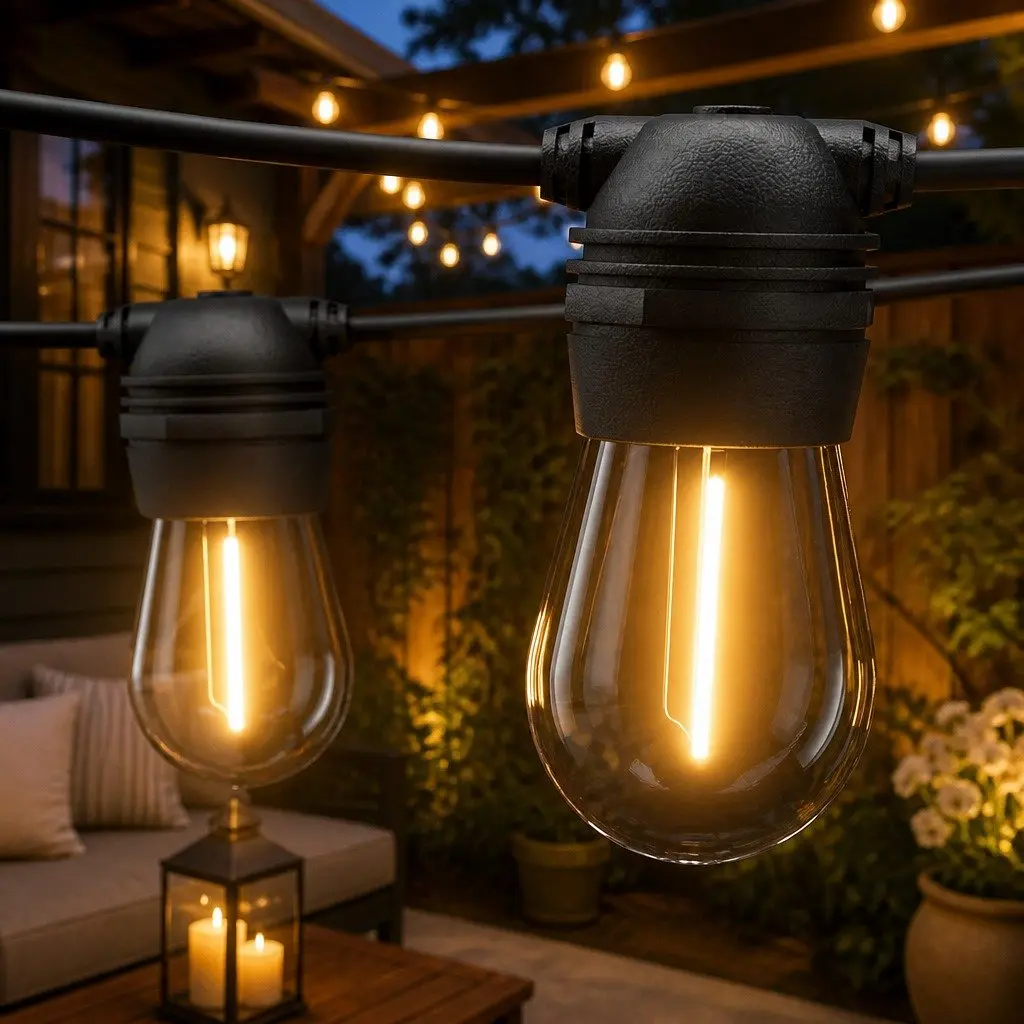 95m Solar Festoon Lights for Outdoor Celebrations