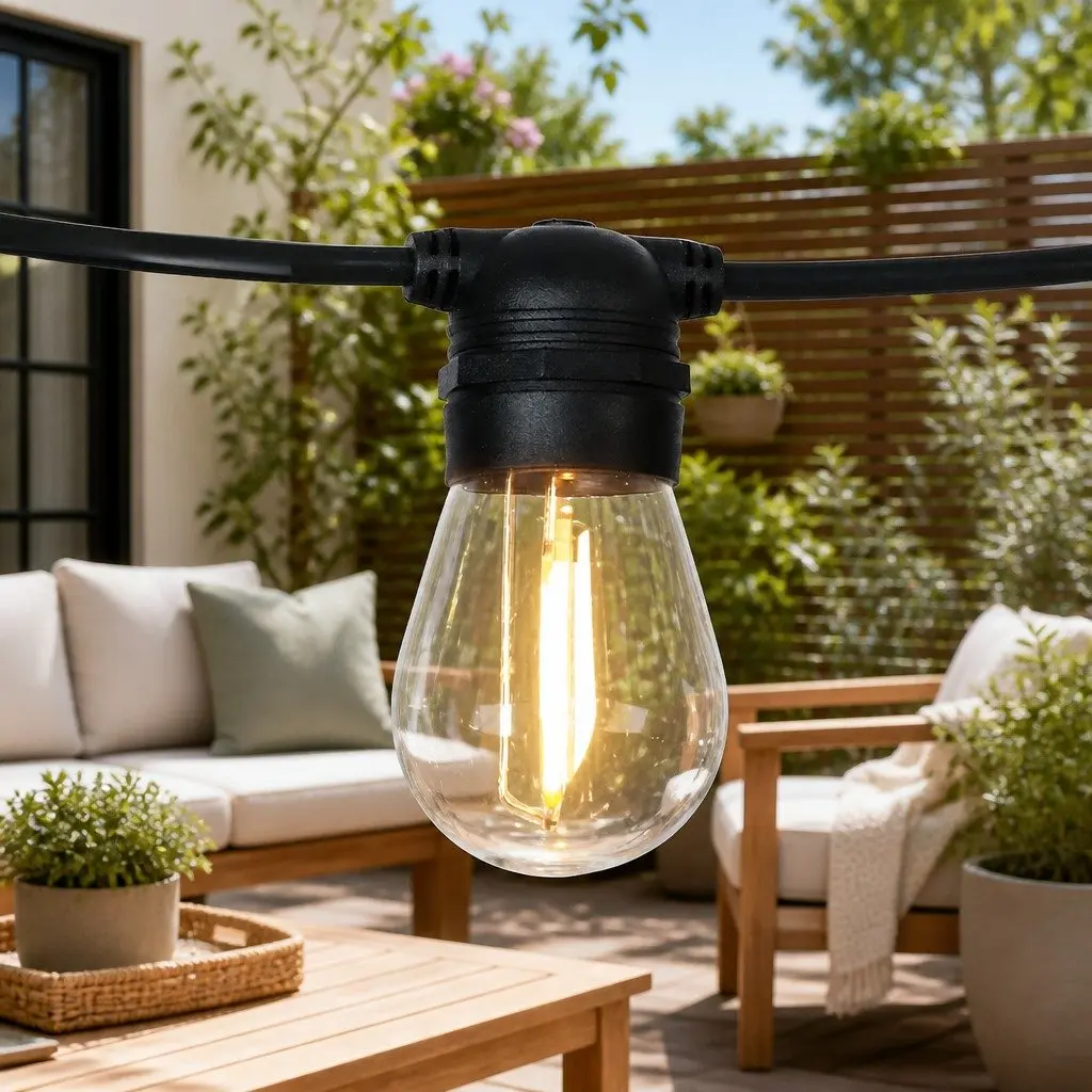 17m Solar Festoon Lights Outdoor LED String Lights