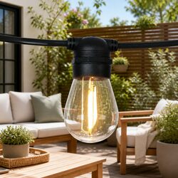 Durable 17m Solar Festoon Lights Outdoor LED String Lights