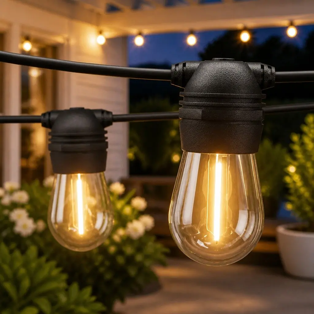 59m Solar Festoon String Lights for Outdoor Use