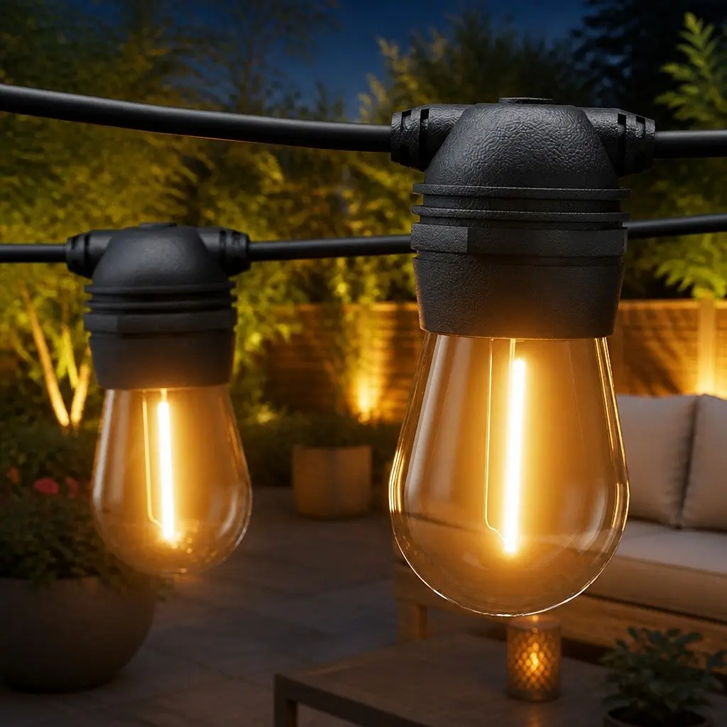 59m Solar Festoon String Lights for Outdoor Use