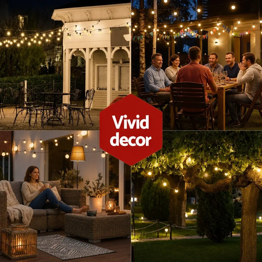 Solar Festoon String Lights 86m for Outdoor Use