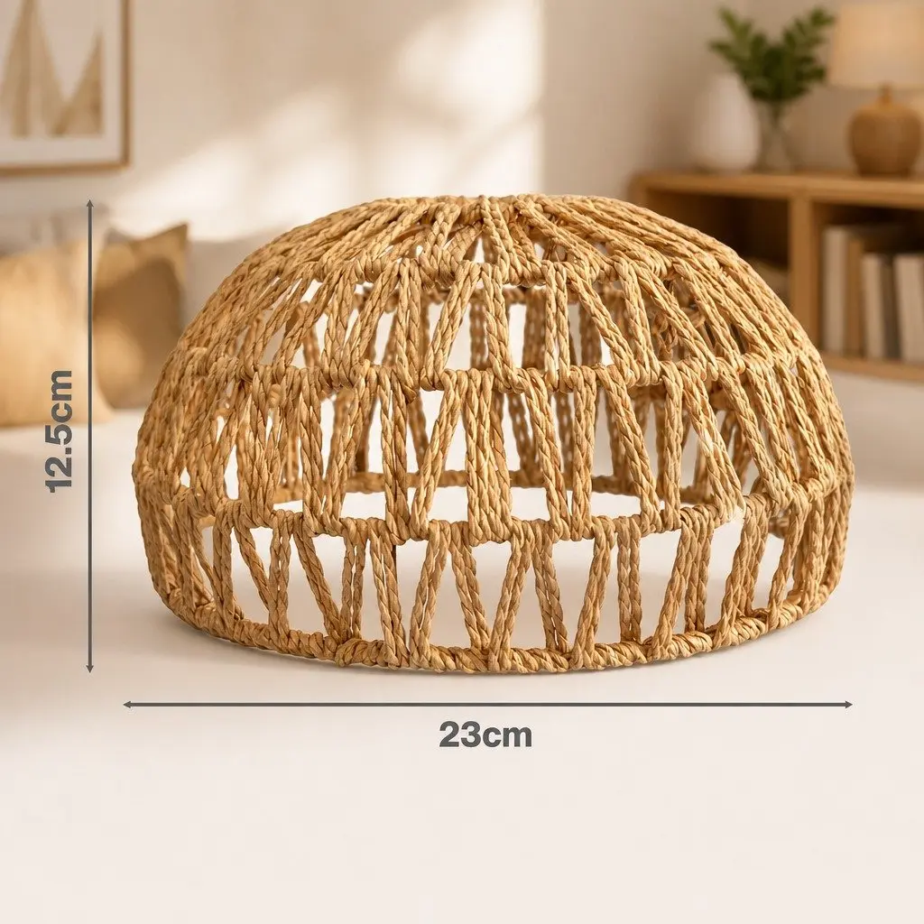 Woven Pendant Light Shade with Iron Frame