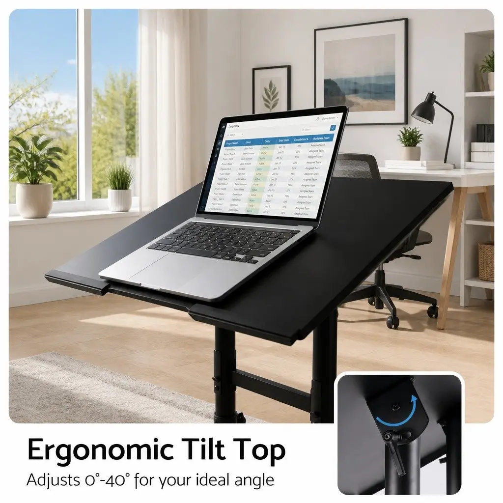 Mobile Lectern Stand with Adjustable Height