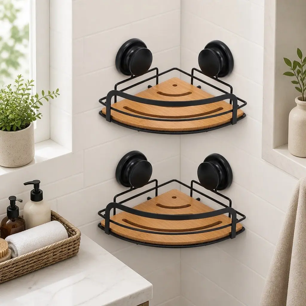 2-Tier Corner Shower Caddy with Suction Cups