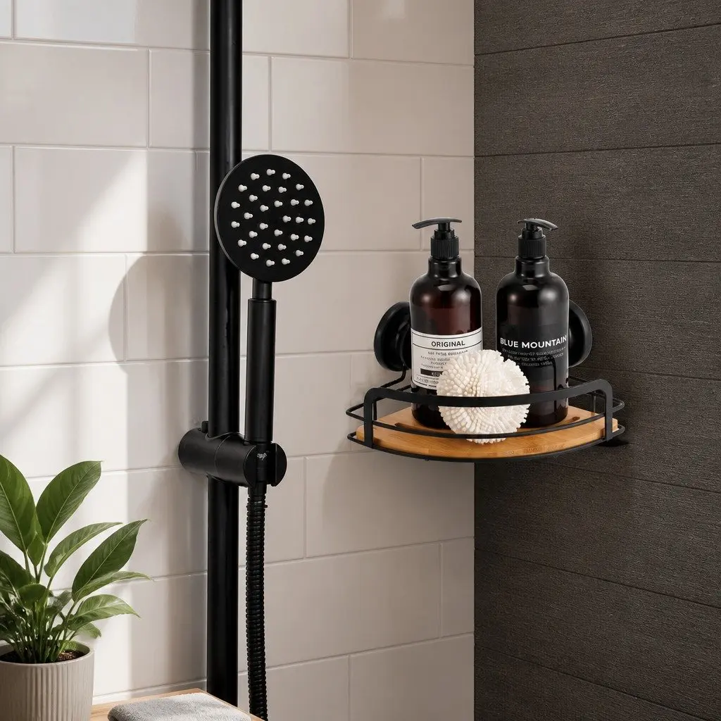 2-Tier Corner Shower Caddy with Suction Cups