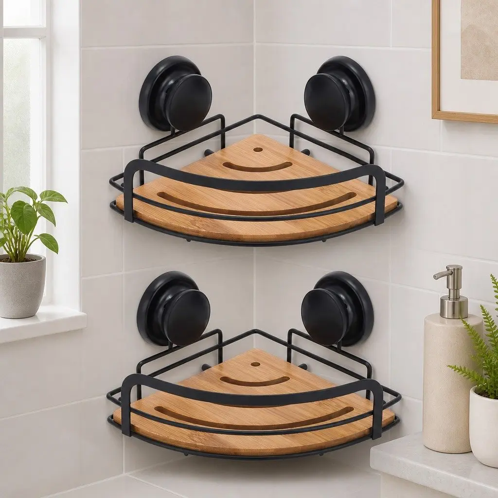 2-Tier Corner Shower Caddy with Suction Cups