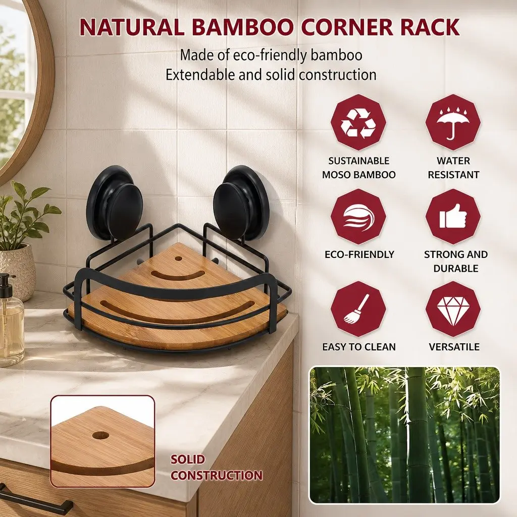 2-Tier Corner Shower Caddy with Suction Cups
