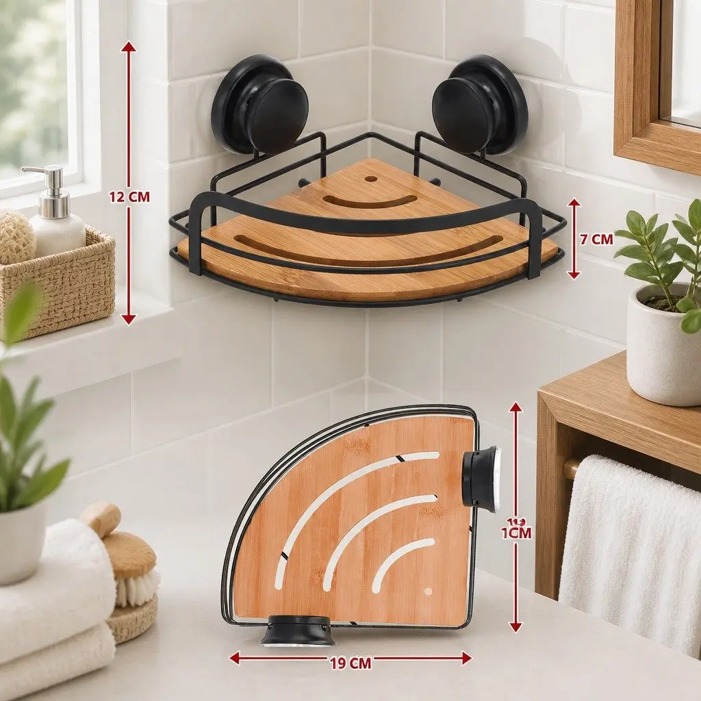 2-Tier Corner Shower Caddy with Suction Cups