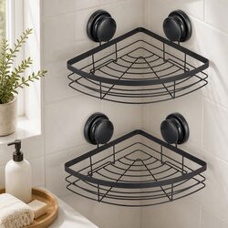 Shower Caddy Shelf Basket Rack 2 Pack Corner Storage Organizer Suction Cup No