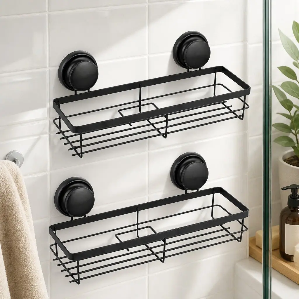 2 Pack Corner Shower Caddy with Suction Cups