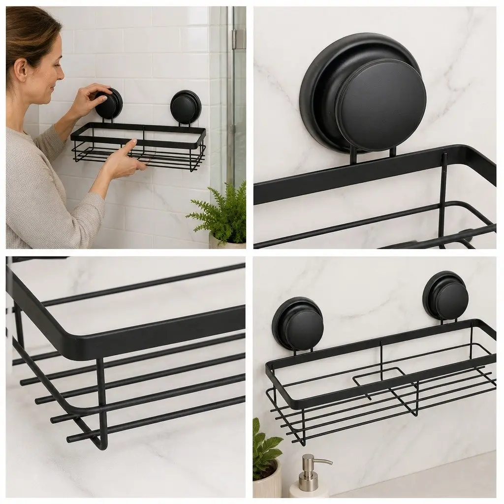 2 Pack Corner Shower Caddy with Suction Cups