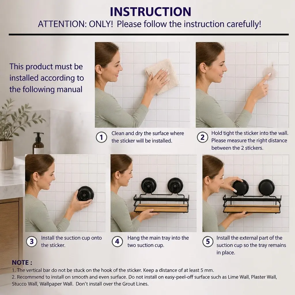 2 Pack Corner Shower Caddy with Suction Cups