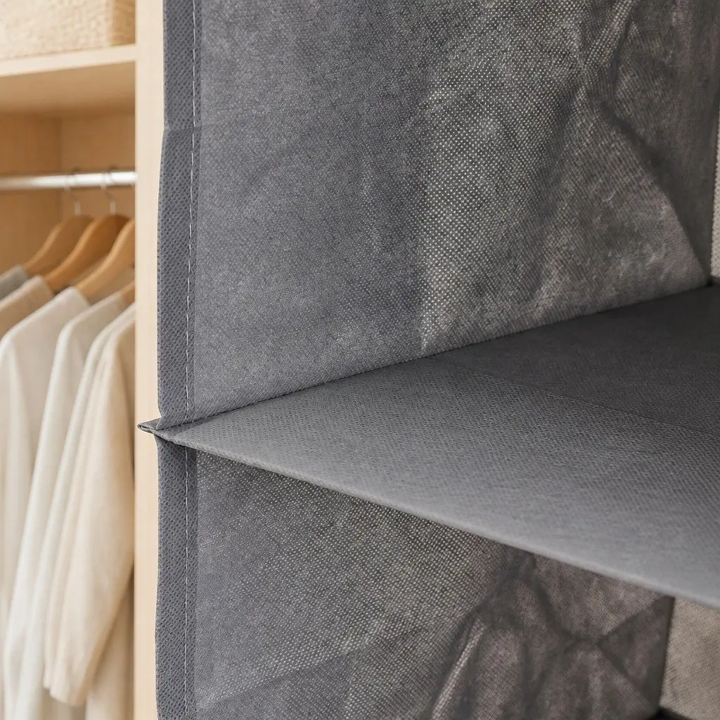 Hanging Closet Organizer Non-woven Fabric 28 x 28 x 95 cm Grey 5 Tier