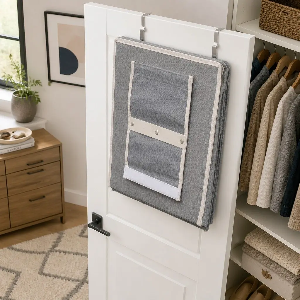 Hanging Closet Organizer Non-woven Fabric 28 x 28 x 95 cm Grey 5 Tier