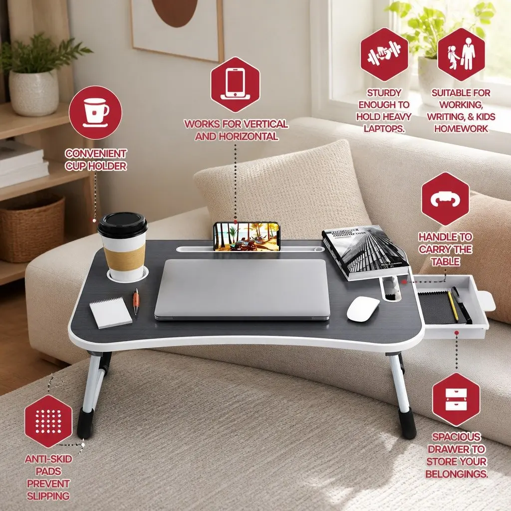 Foldable Portable Laptop Desk for Home Office and Study