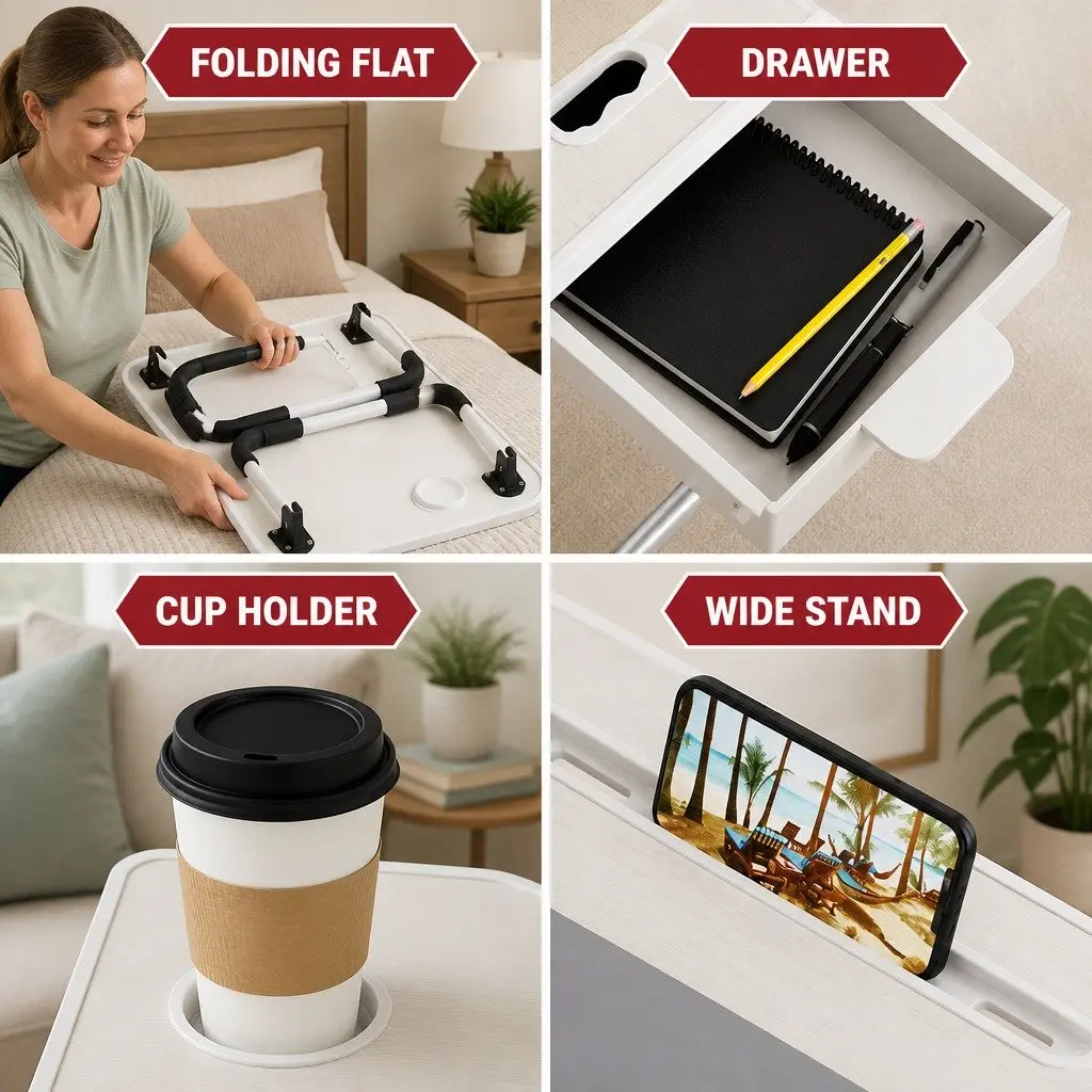 Laptop Desk MDF Foldable Portable Writing Table 60 x 40 cm Black
