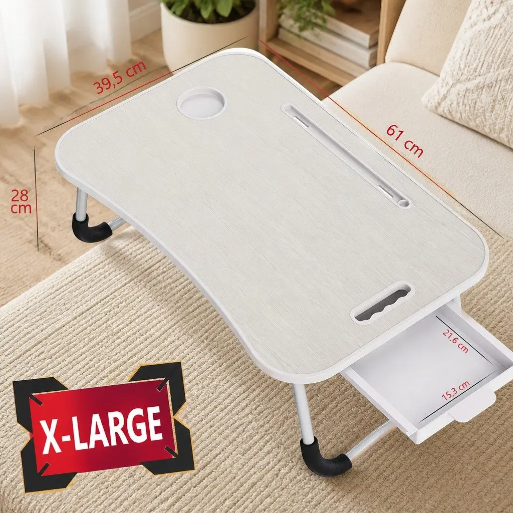 Laptop Desk MDF Foldable Portable Writing Table 60 x 40 cm Black