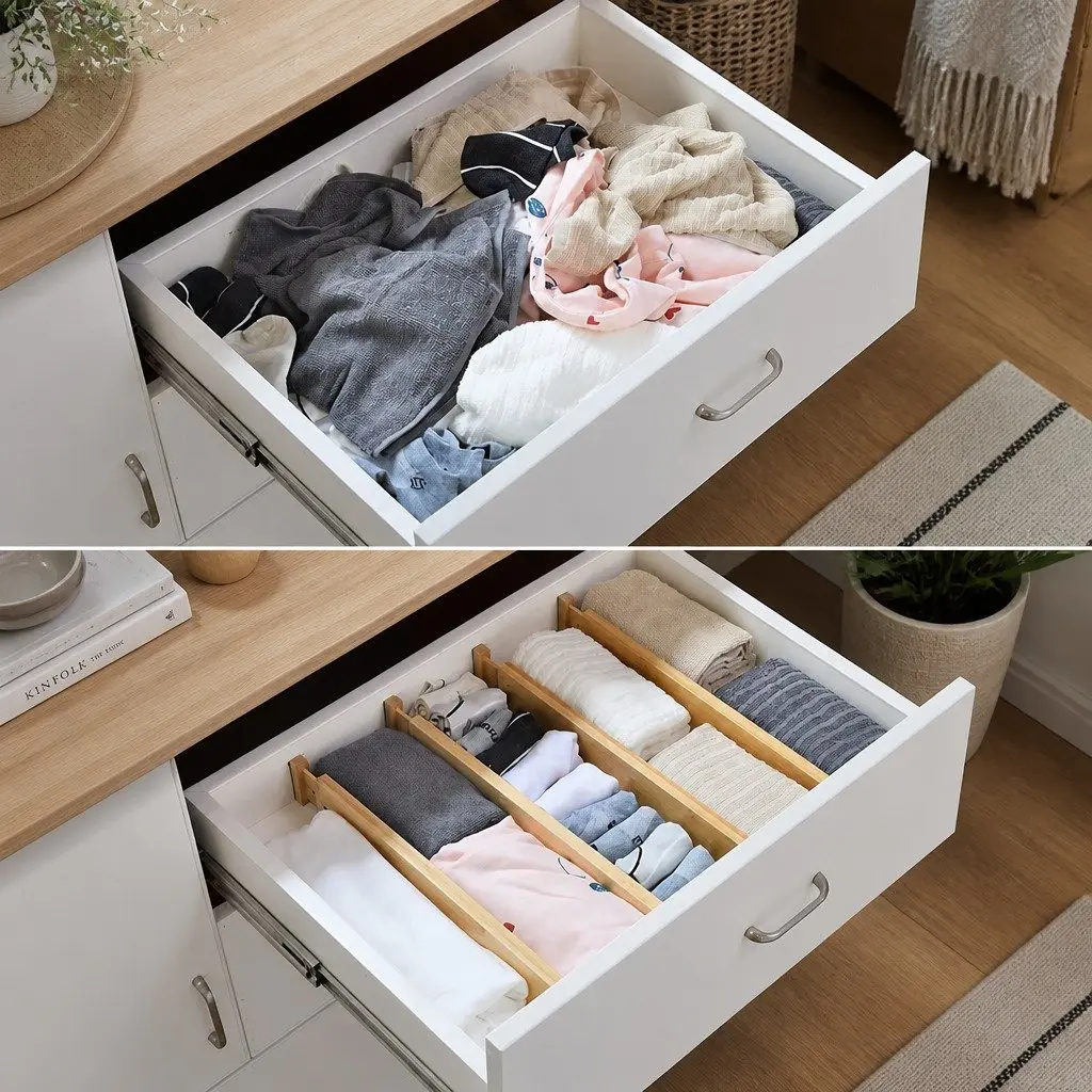 Bamboo Drawer Dividers 8 Pack for Maximum Organization
